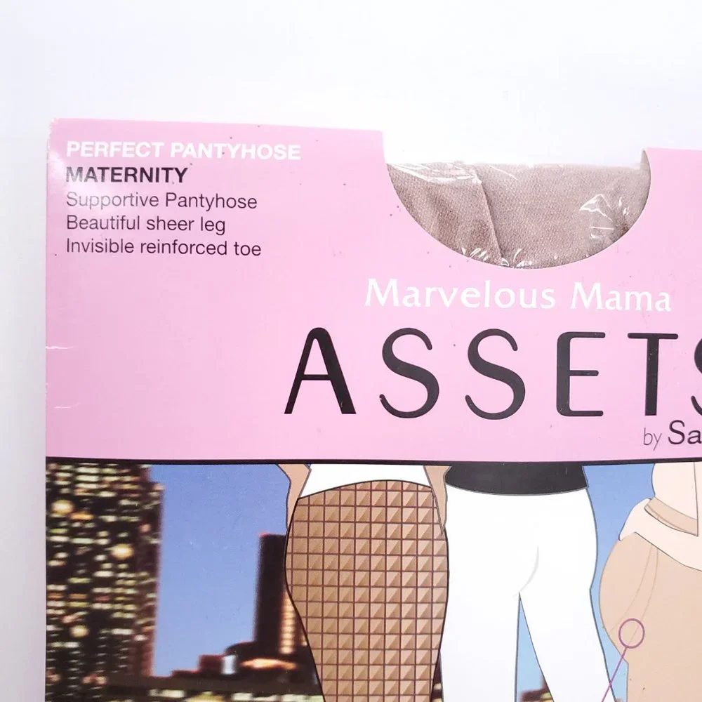 Assets by Sara Blakely Marvelous Mama Pantyhose Maternity Tights Beige Size 1
